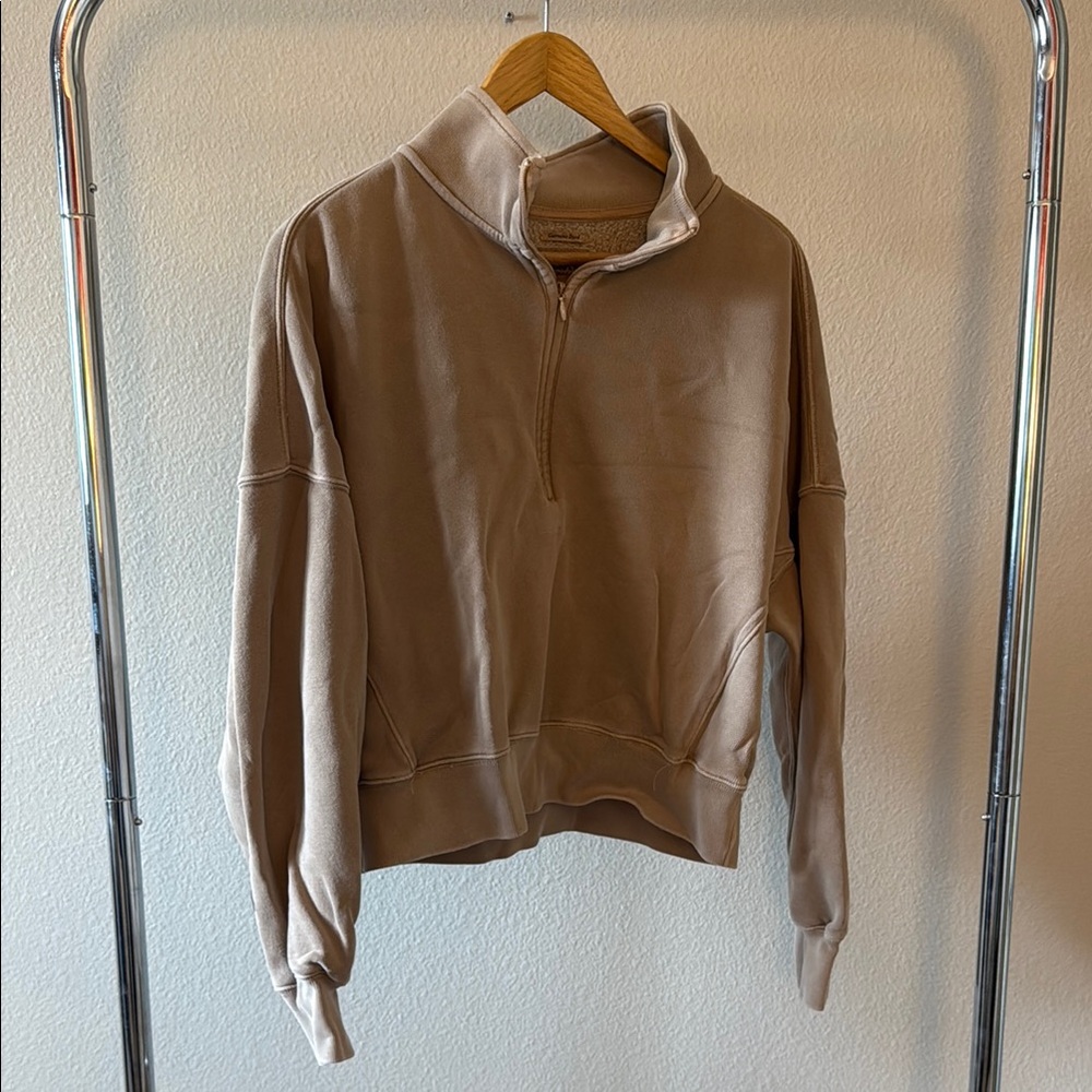 Women’s Tan Quarter-Zip Sweater